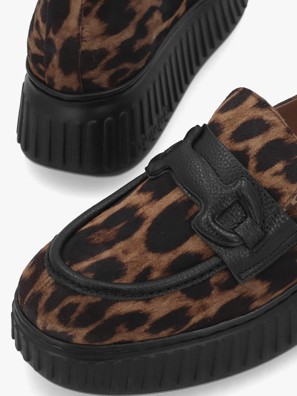 A-5203 Leopard Suede Loafers