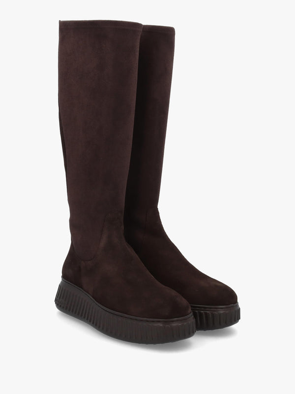 Wonders XFLY 04 Brown Suede Knee Boots