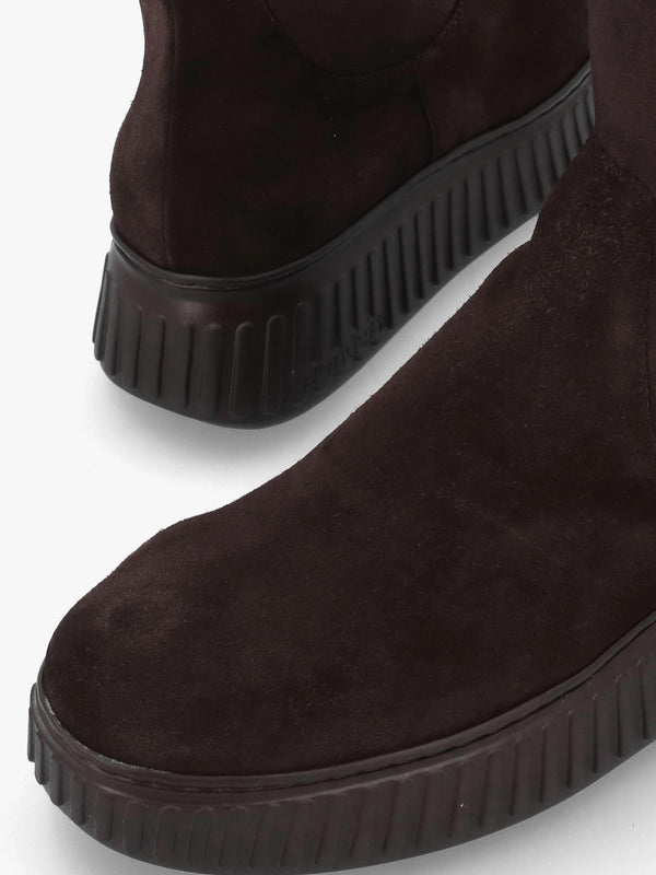 Wonders XFLY 04 Brown Suede Knee Boots